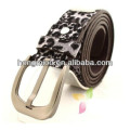 2014 Leisure link leopard PU leather belt Fashion Korean silver Pin buckle for men and women
